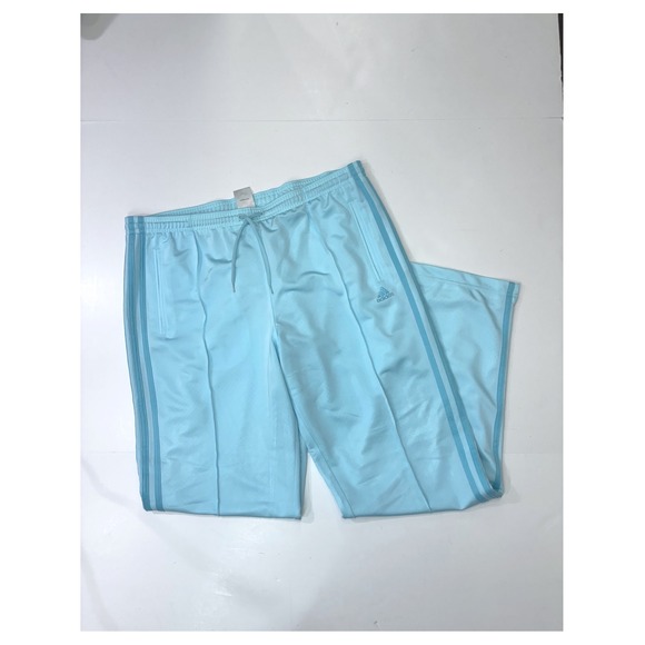 adidas Pants - Adidas Womens Light Blue Three Stripe Track Pants Large Pastel Blue Sporty Y2K L